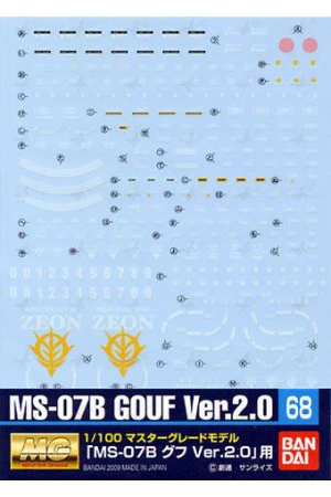 Gundam Decal 068 - MG Gouf Ver 2.0