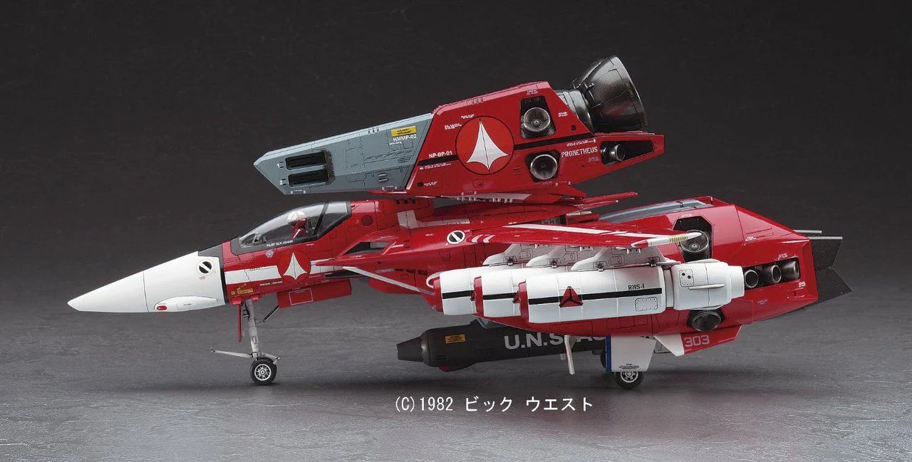 "Macross" VF-1J SUPER VALKYRIE w/RMS-1 Max & Milia 1/48 Model Kit - Image 5