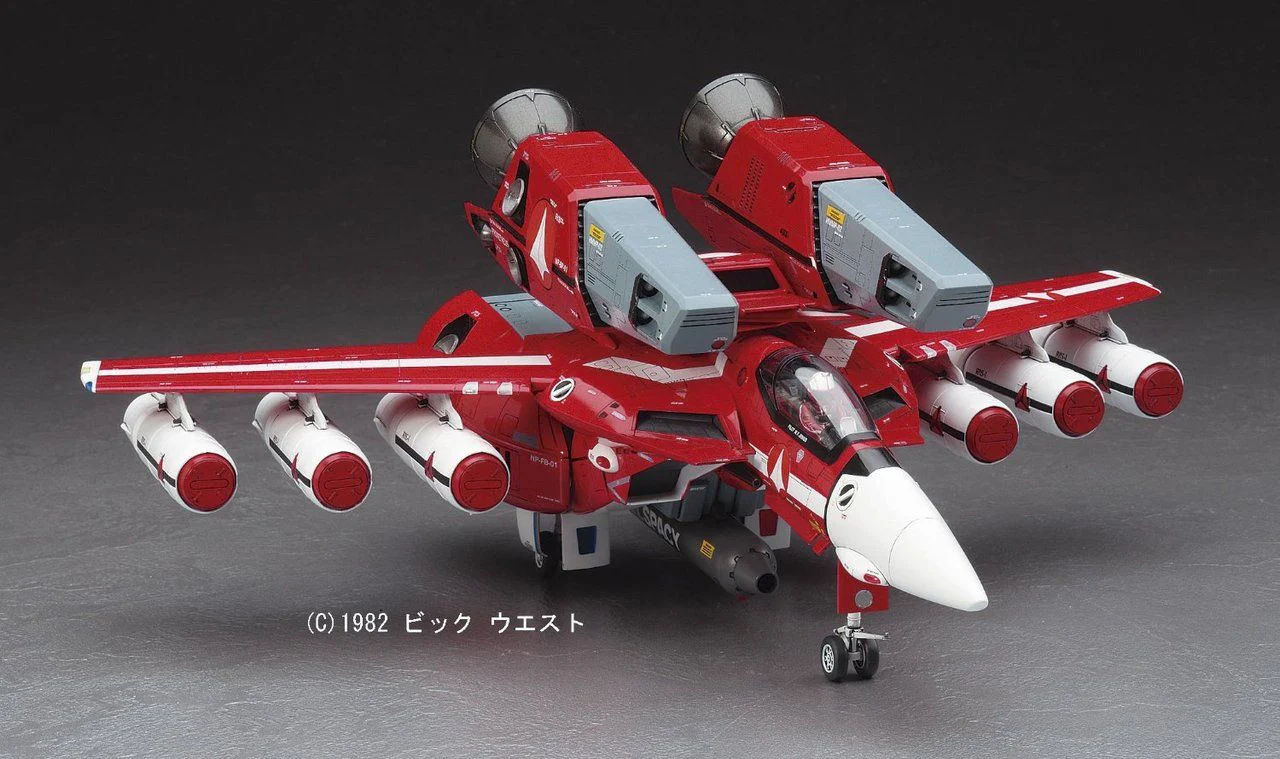 "Macross" VF-1J SUPER VALKYRIE w/RMS-1 Max & Milia 1/48 Model Kit - Image 6