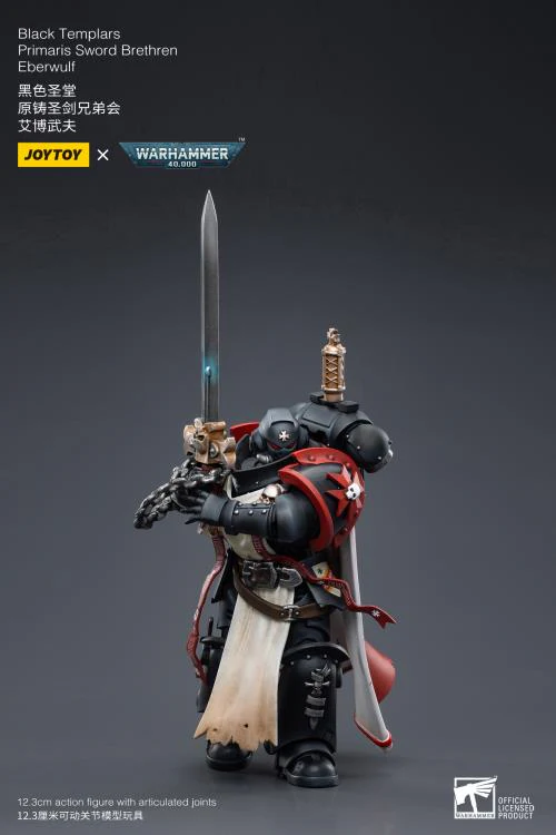 Warhammer 40K Black Templars Primaris Sword Brethren Eberwulf 1/18 Scale Figure - Image 6