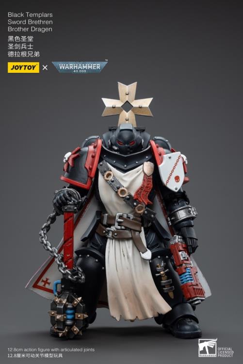 Warhammer 40K Black Templars Sword Brethren Brother Dragen 1/18 Scale Figure - Image 4