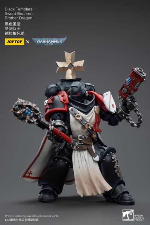 Warhammer 40K Black Templars Sword Brethren Brother Dragen 1/18 Scale Figure - Image 6