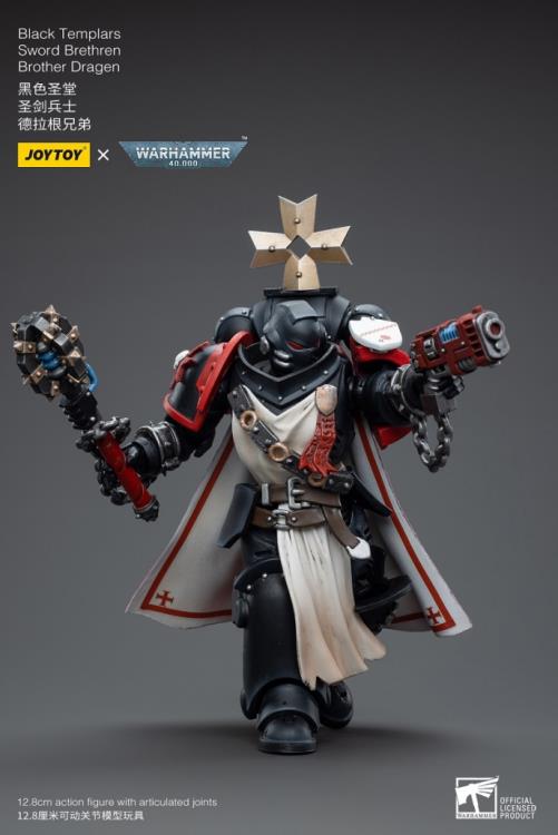 Warhammer 40K Black Templars Sword Brethren Brother Dragen 1/18 Scale Figure - Image 7