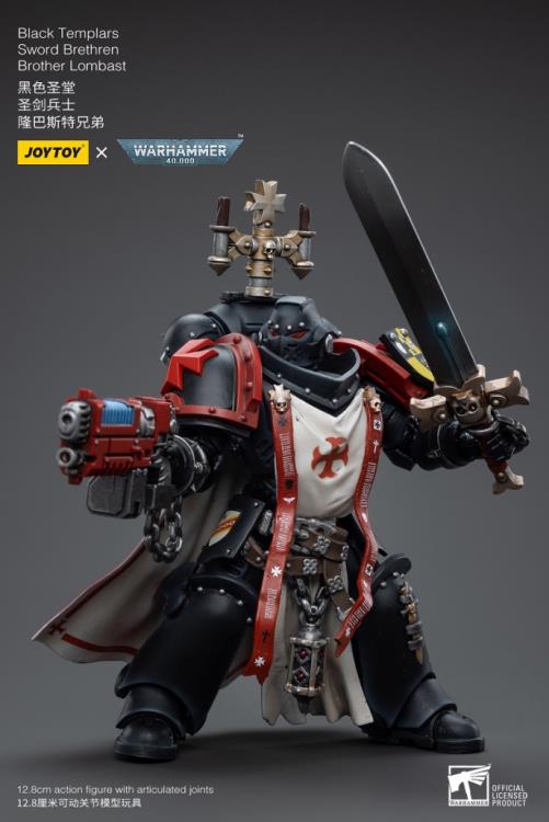 Warhammer 40K Black Templars Sword Brethren Brother Lombast 1/18 Scale Figure - Image 2