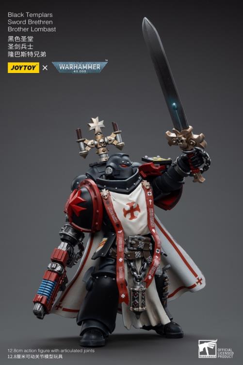 Warhammer 40K Black Templars Sword Brethren Brother Lombast 1/18 Scale Figure - Image 3