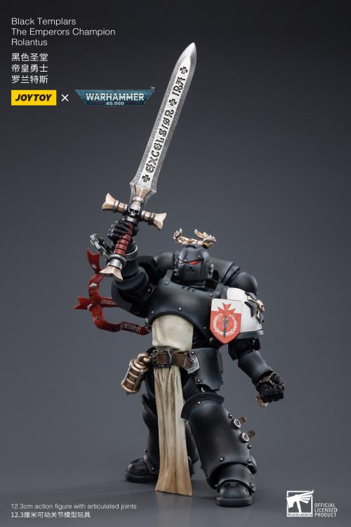 Warhammer 40K Black Templars The Emperor's Champion Rolantus 1/18 Scale Figure - Image 4