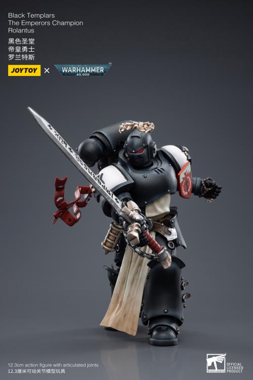 Warhammer 40K Black Templars The Emperor's Champion Rolantus 1/18 Scale Figure - Image 7