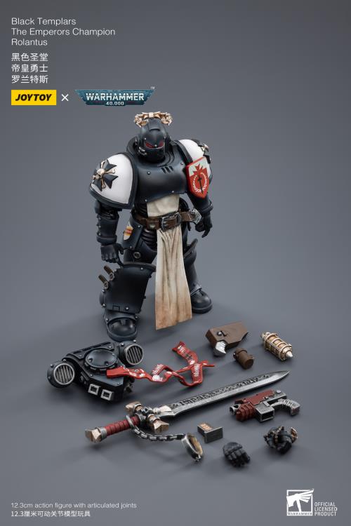 Warhammer 40K Black Templars The Emperor's Champion Rolantus 1/18 Scale Figure - Image 9