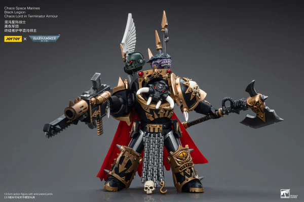 Warhammer 40K Chaos Space Marines Black Legion Chaos Lord in Terminator Armor 1/18 Scale Figure - Image 2
