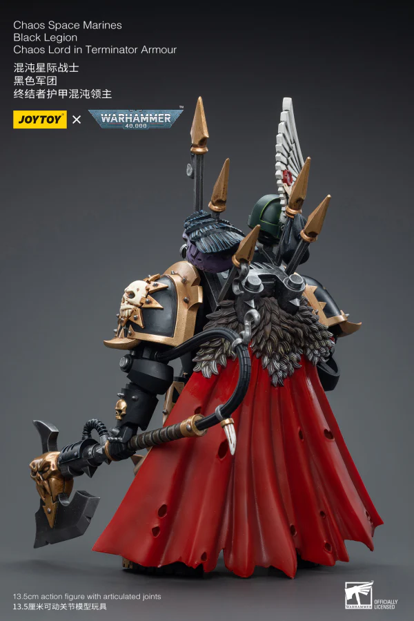 Warhammer 40K Chaos Space Marines Black Legion Chaos Lord in Terminator Armor 1/18 Scale Figure - Image 3