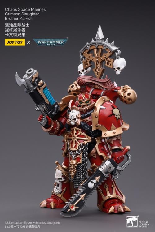 Warhammer 40K Chaos Space Marines Crimson Slaughter Brother Karvult 1/18 Scale Figure - Image 2