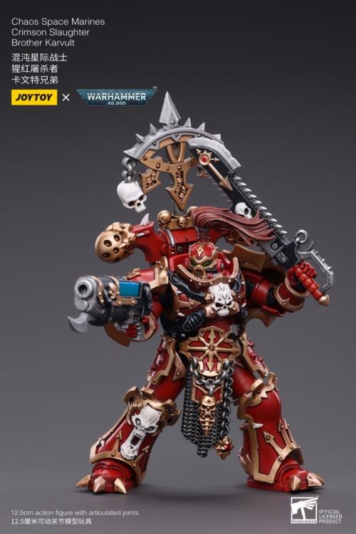 Warhammer 40K Chaos Space Marines Crimson Slaughter Brother Karvult 1/18 Scale Figure - Image 3