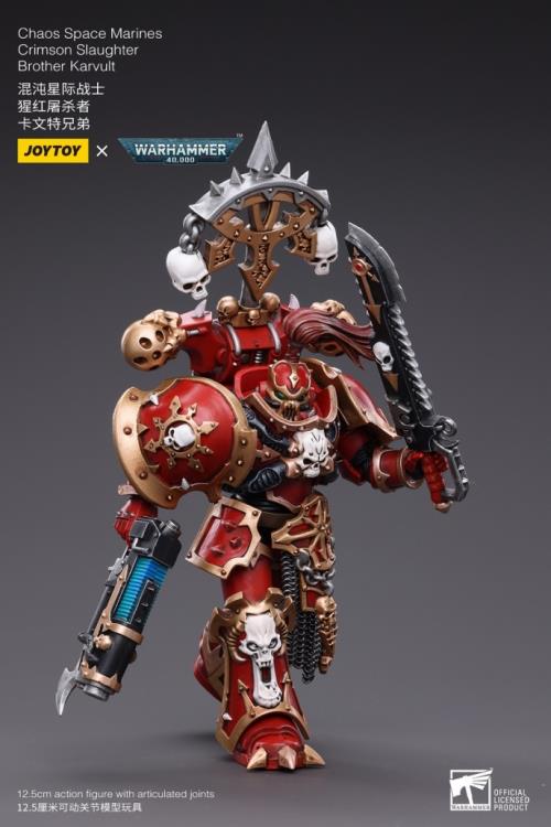 Warhammer 40K Chaos Space Marines Crimson Slaughter Brother Karvult 1/18 Scale Figure - Image 4