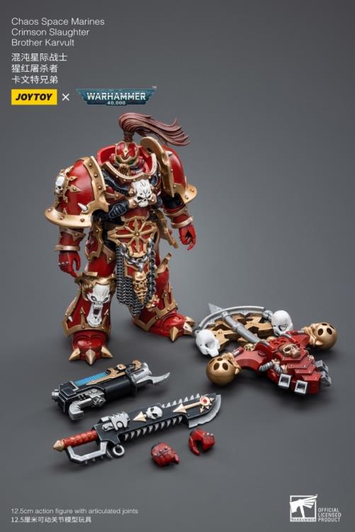 Warhammer 40K Chaos Space Marines Crimson Slaughter Brother Karvult 1/18 Scale Figure - Image 7