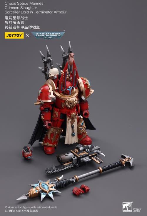 Warhammer 40k Chaos Space Marines Crimson Slaughter Sorcerer Lord in Terminator Armour 1/18 Scale Figure - Image 8