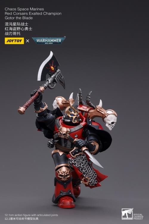 Warhammer 40K Chaos Space Marines Red Corsairs Exalted Champion Gotor the Blade 1/18 Scale Figure - Image 7