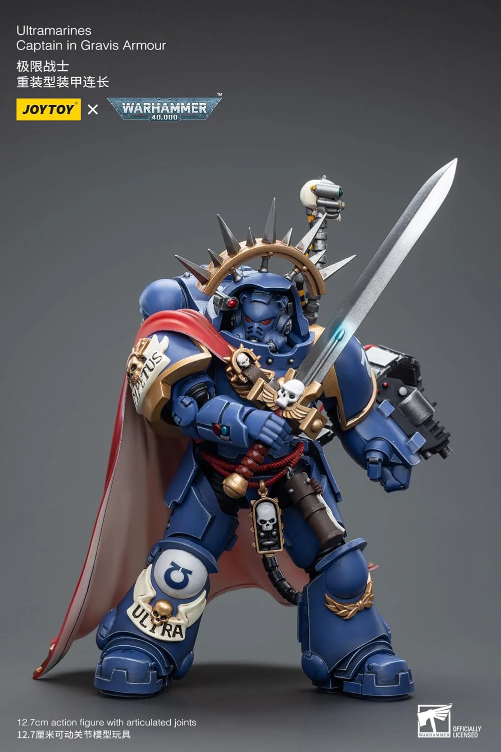 Warhammer 40k Ultramarines Captain in Gravis Armour 1/18 Scale Action Figure - Image 5