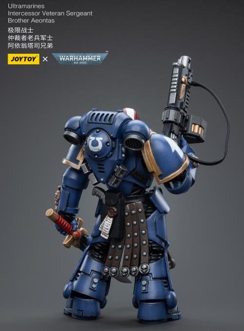 Warhammer 40k Ultramarines Intercessor Veteran Sergeant Brother Aeontas 1/18 Scale Figure - Image 2
