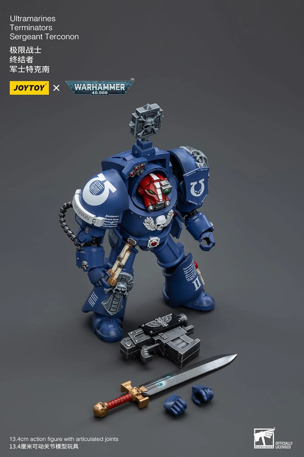 Warhammer 40K Ultramarines Terminators Sergeant Terconon 1/18 Scale Figure - Image 6